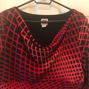Anne Klein red and black dress